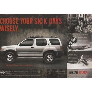Vintage 1999 Nissan Xterra SUV Print Ad Off Road Camping Adventure Garage Decor